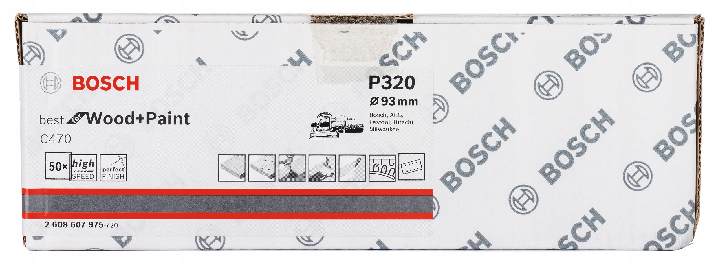 Papier ścierny na rzep 93x185 mm GR.320 BOSCH Marka Bosch