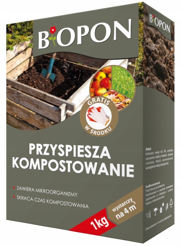 Środek do kompostowania wieloskładnikowy Biopon proszek 1 kg Komposter