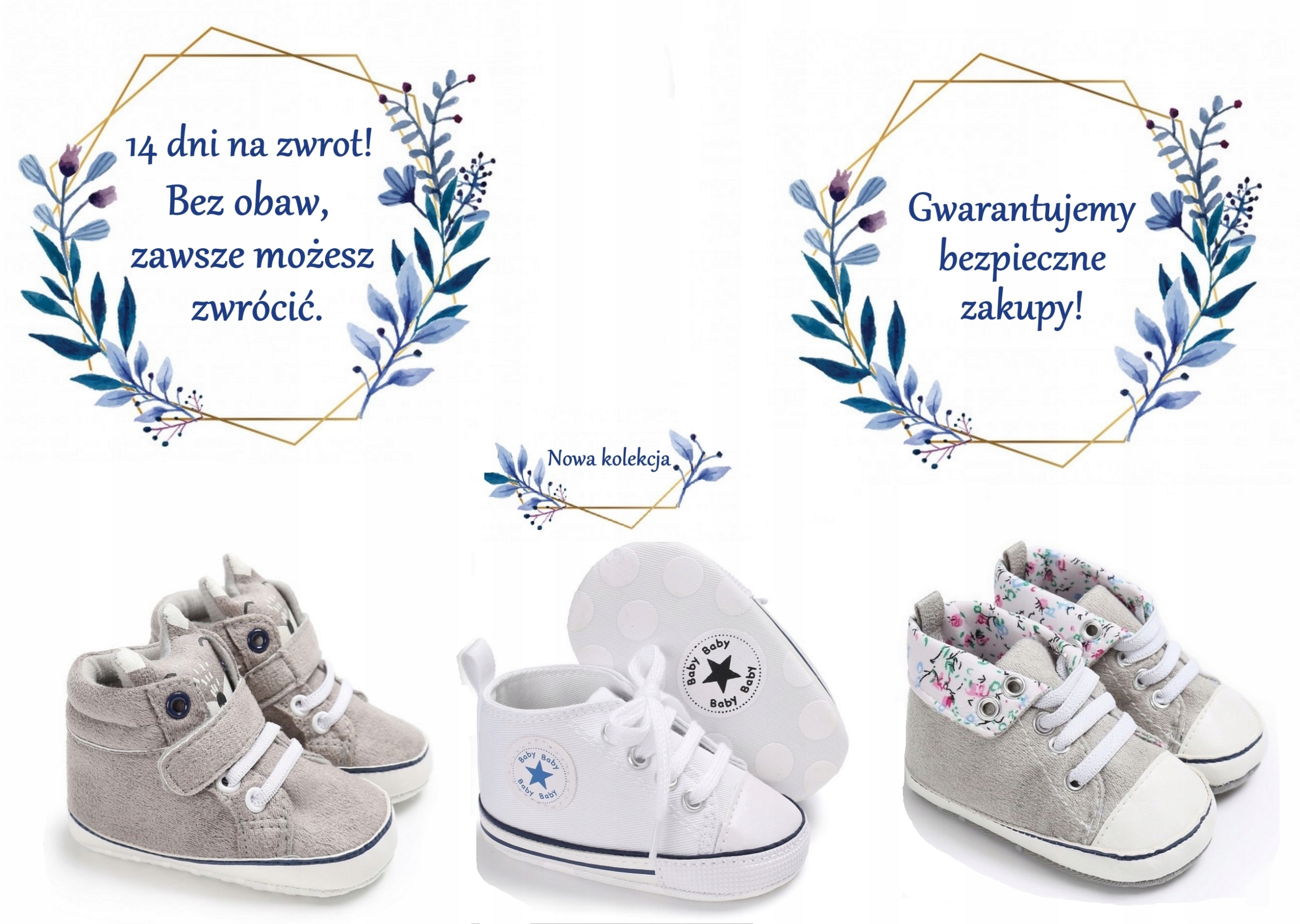 Buciki niemowlęce 6-12 miesięcy niechodki roz 19 Rozmiar 19