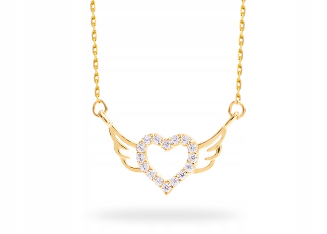 

Złoty Naszyjnik Serce Skrzydła Wings Grawer 333