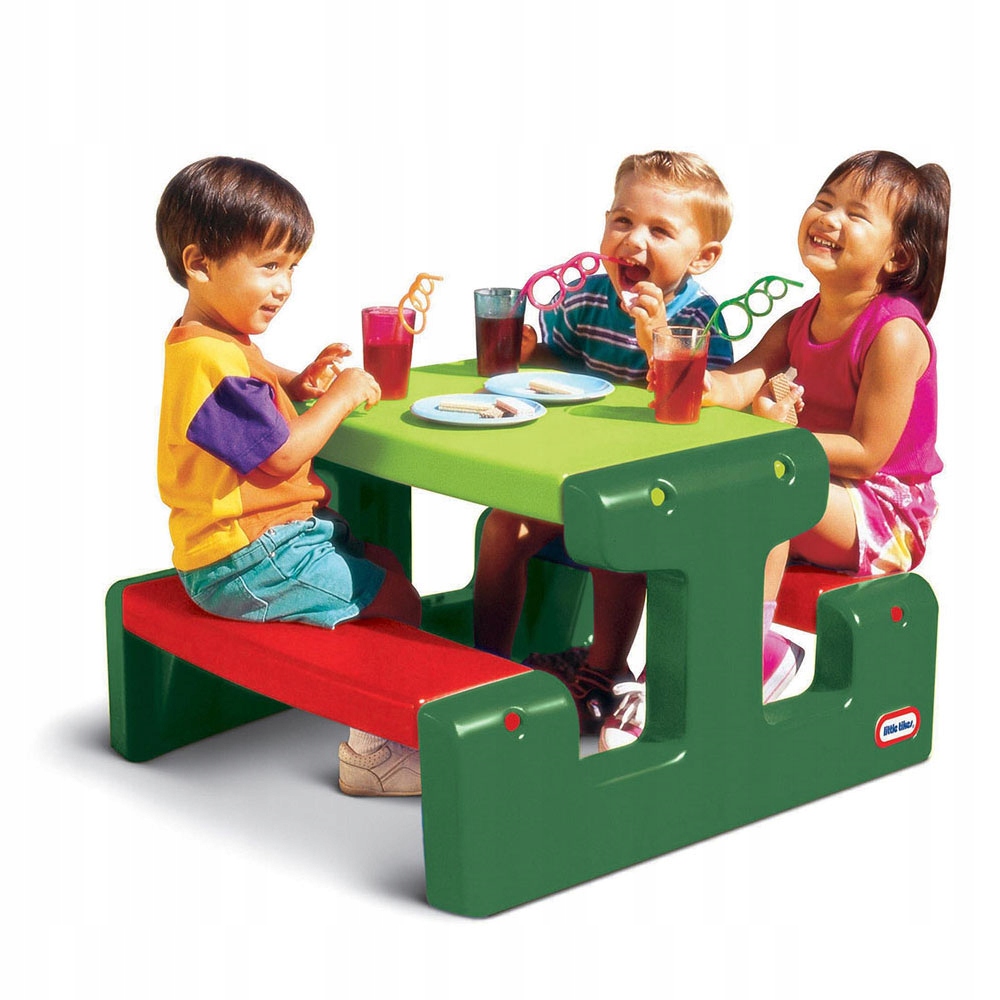Stół z ławeczką stolik ogrodowy dla dzieci zielony Little Tikes