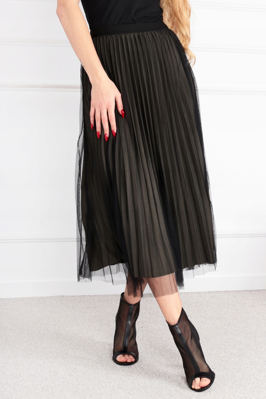 SPÓDNICA DAMSKA SPÓDNICZKA DŁUGA KOBIECA LETNIA ELEGANCKA PLISY WELUR 1994 Marka bez marki