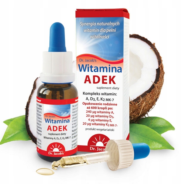 Adek Witamina A D3 K2 E Complex Jacobs Krople