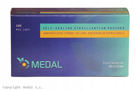 

Torebki do sterylizacji Medal 90x135mm 200szt.