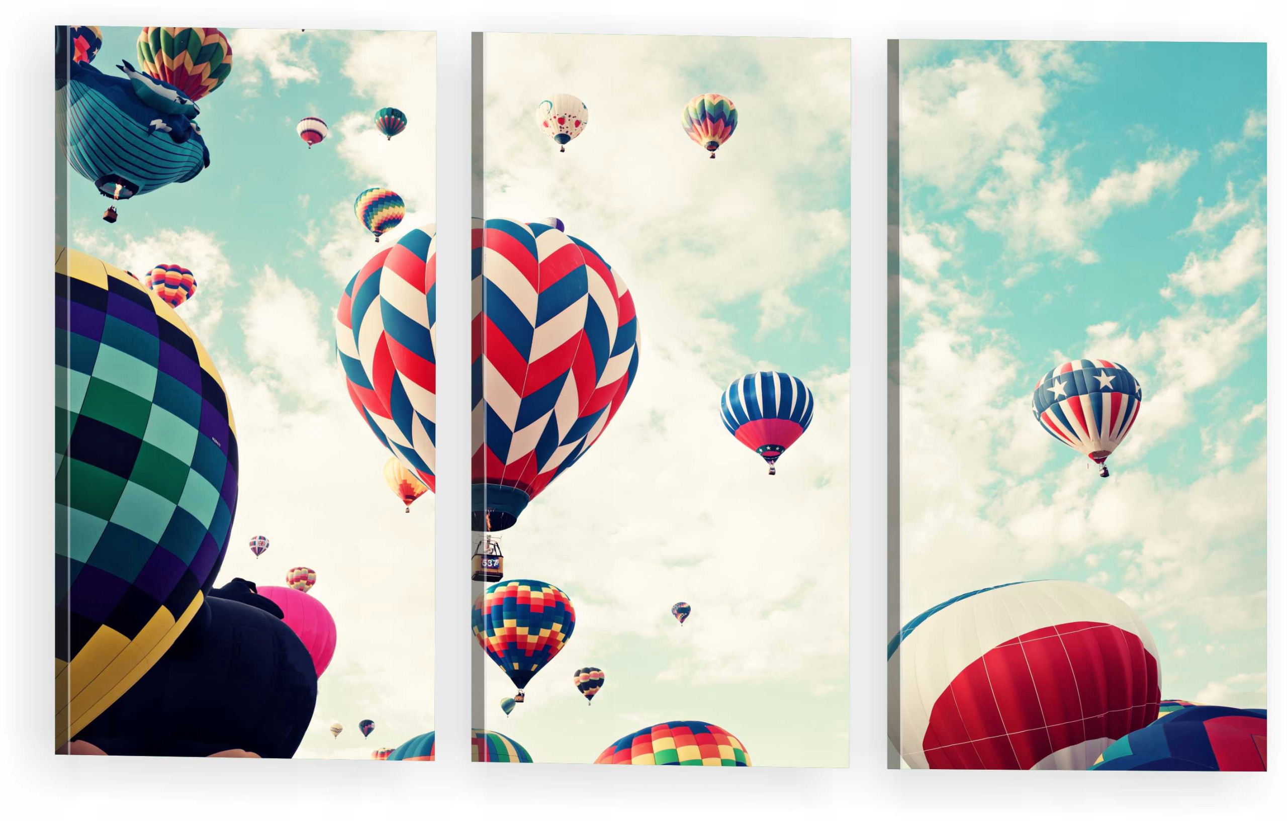 

Tryptyk Obraz Na Ścianę Balony Kolorowe Na Niebie