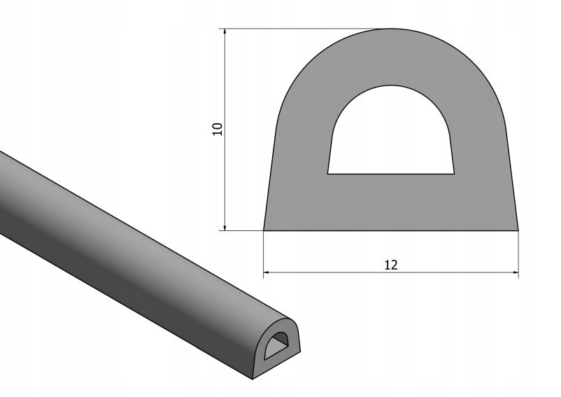 USZCZELKA DO OKIEN I DRZWI D 12x10 1m Biała Szerokość produktu 12 cm