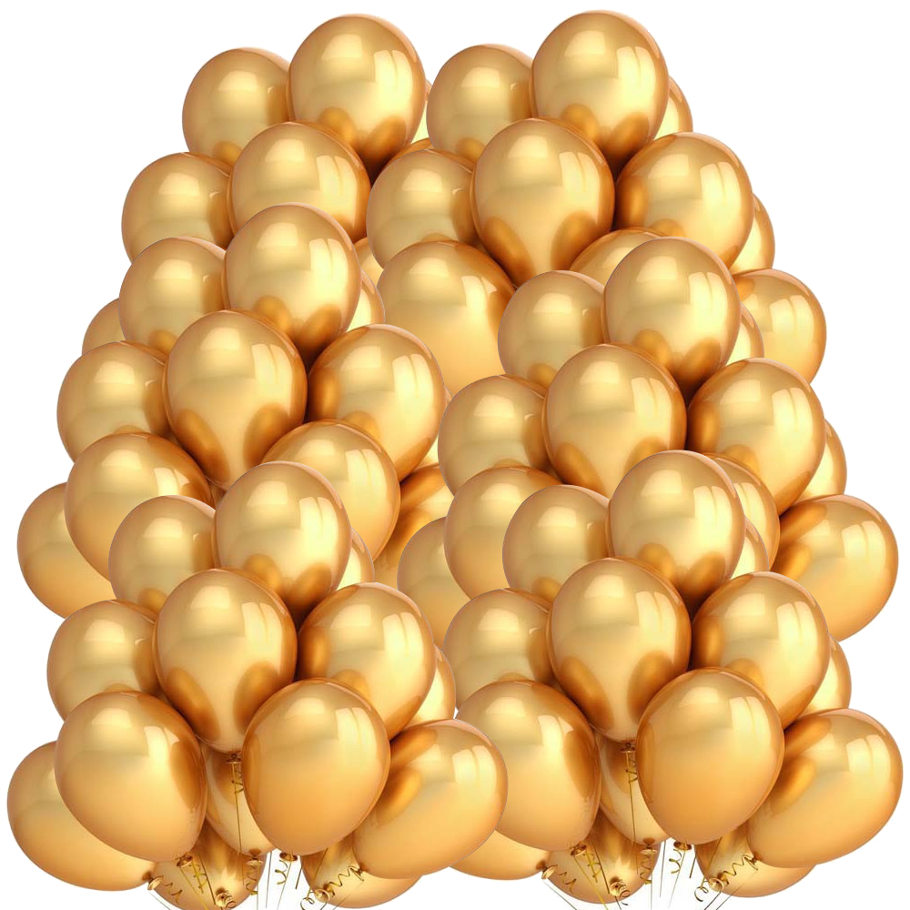 

Balony Metaliczne ślub Urodziny 100 szt Złote Duże