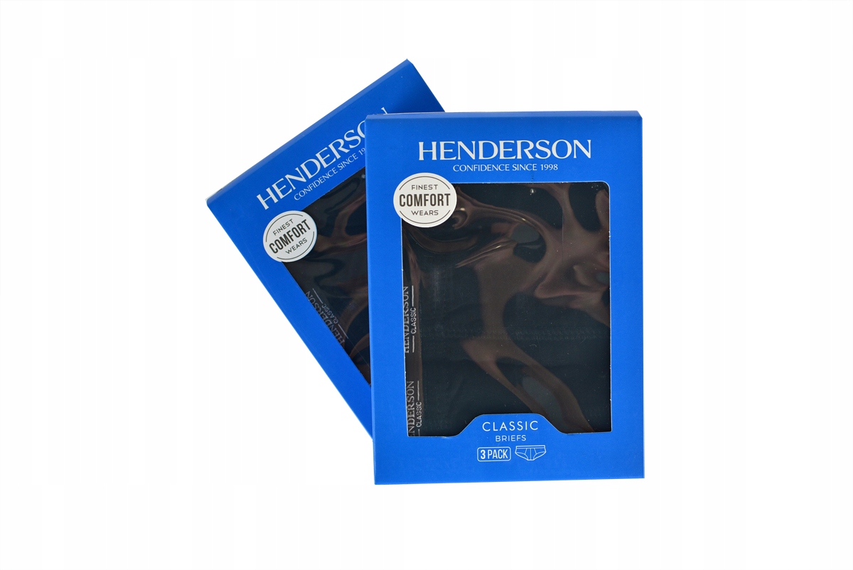 HENDERSON 6pak 100% Bawełna Slipy CZARNE Rozm L Kolor czarny