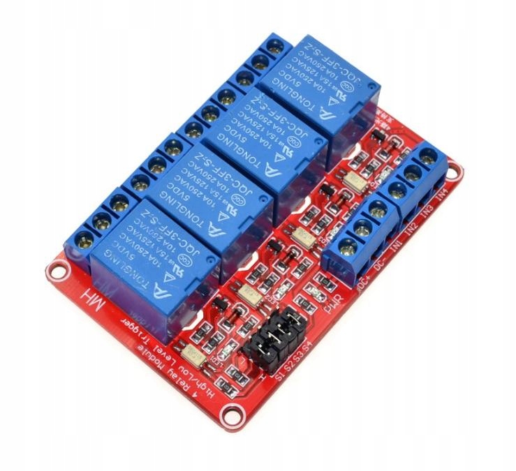 

Moduł 4x Przekaźnik 24V 10A Hi/Lo Avr Arduino FV23