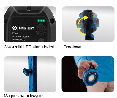 LATARKA LAMPA WARSZTAT MALA MOCNA 700lm KING TONY Producent code 9TA44A