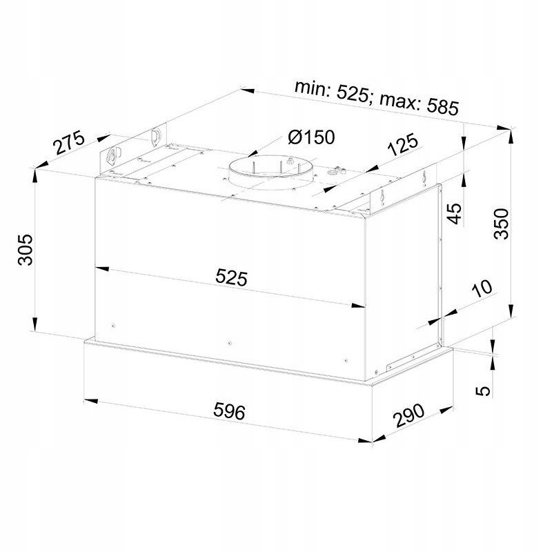 OKAP BIAŁY SZKŁO GLOBALO WKŁAD SENTURO 60 cichy Kolor dominujący biały