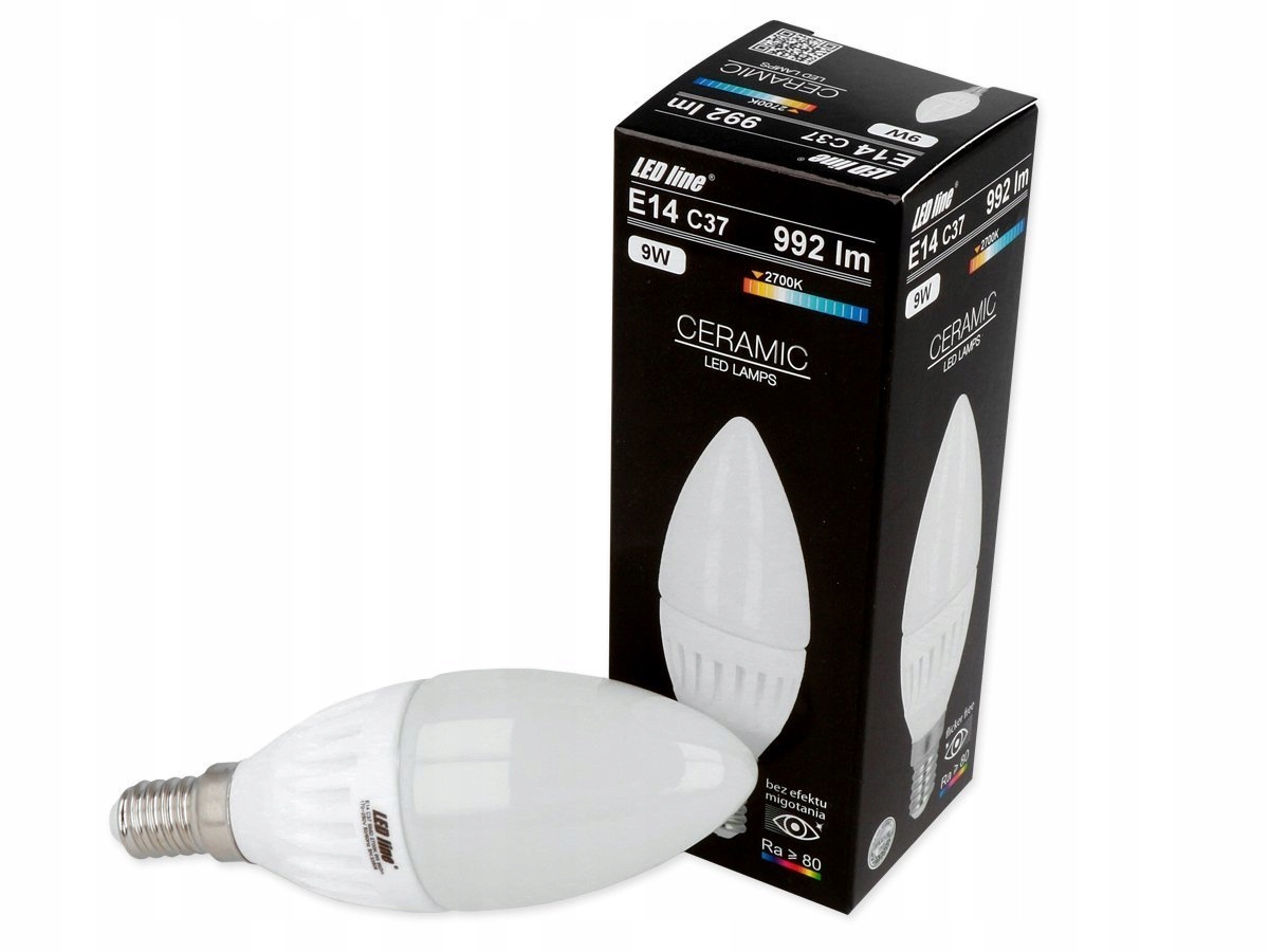 

Żarówka Led E14 9W Świeczka 992 LM Biała Ciepła