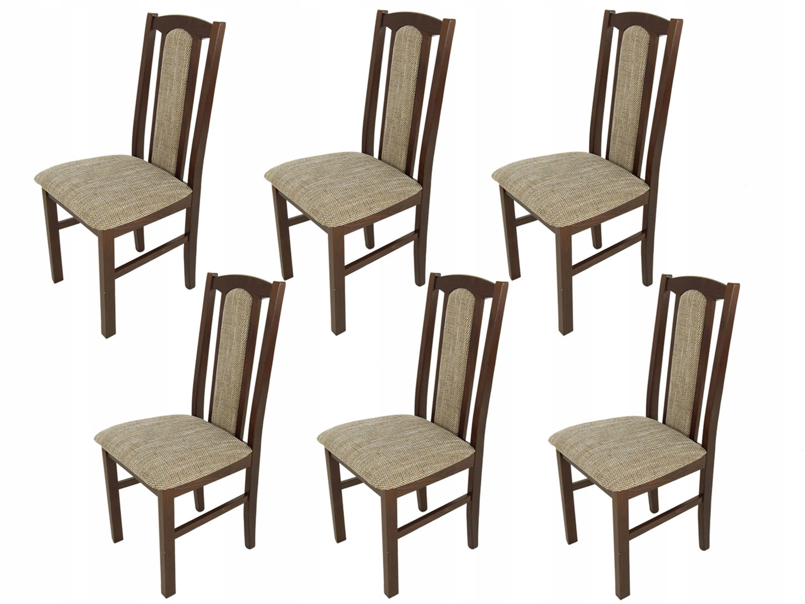 Drewniane krzesło 6szt brązowych krzeseł ORZECH