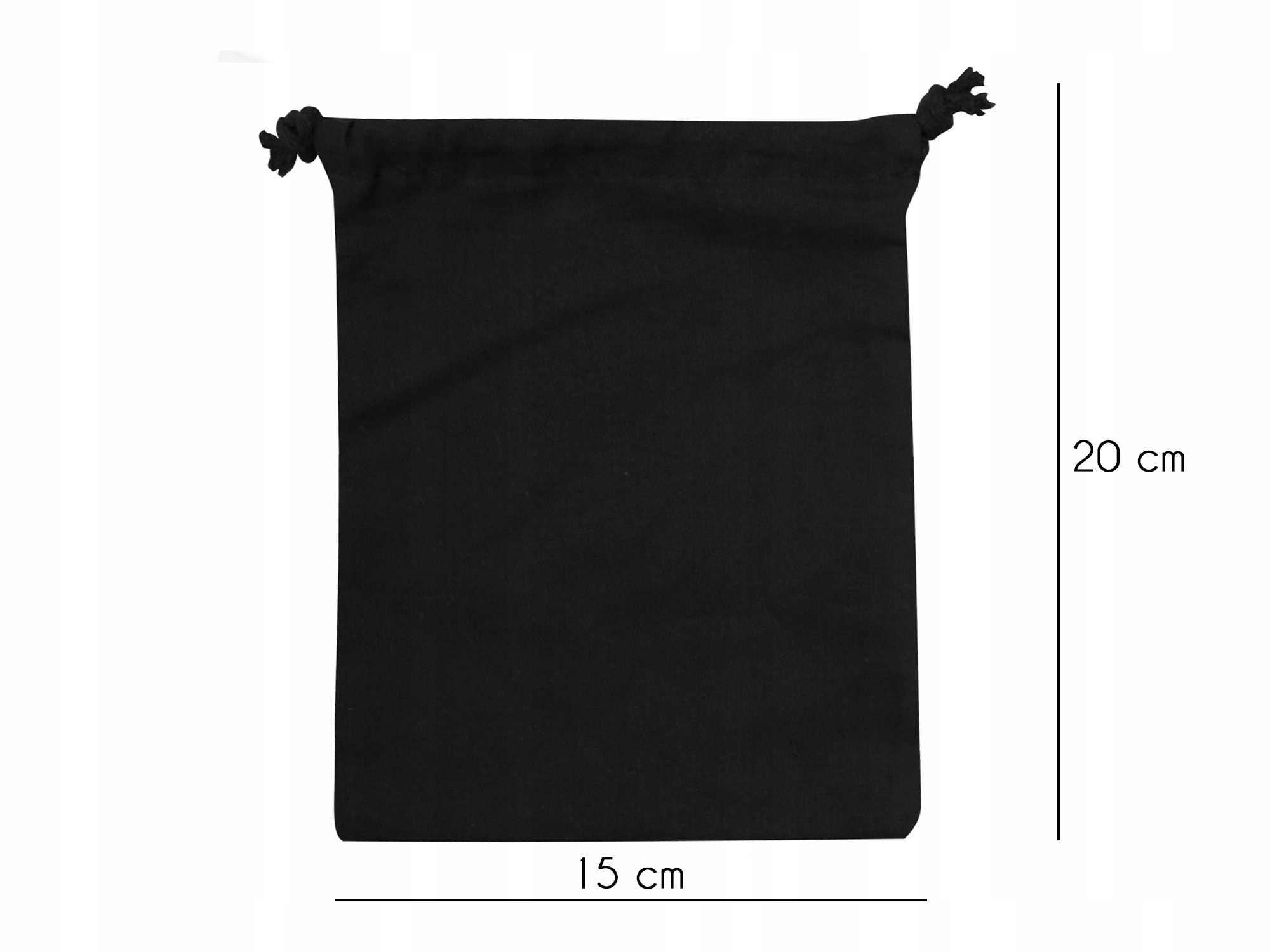 Worek bawełniany czarny 15x20cm 280g Materiał materiałowa