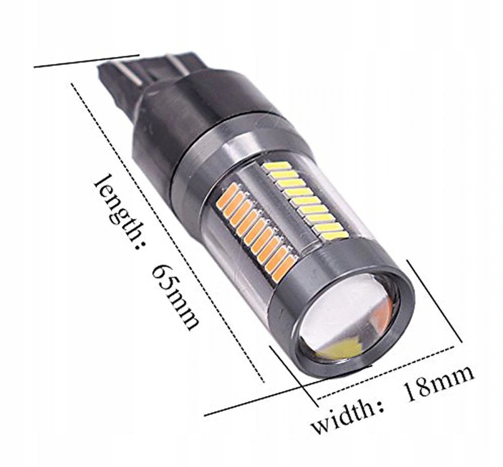 СВЕТОДИОД LED 66 SMD 4014 W21\/5W WY21\/5W 7443 CANBUS DUAL фото 7