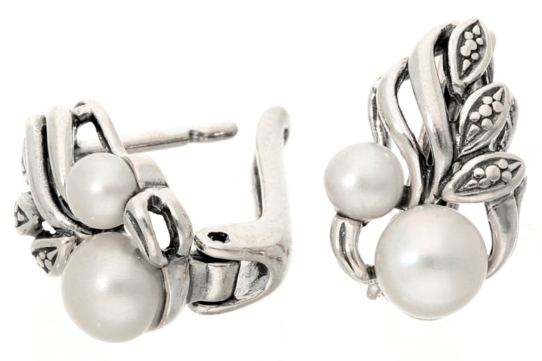 

Kolczyki Srebrne z perłami perła flora angielskie