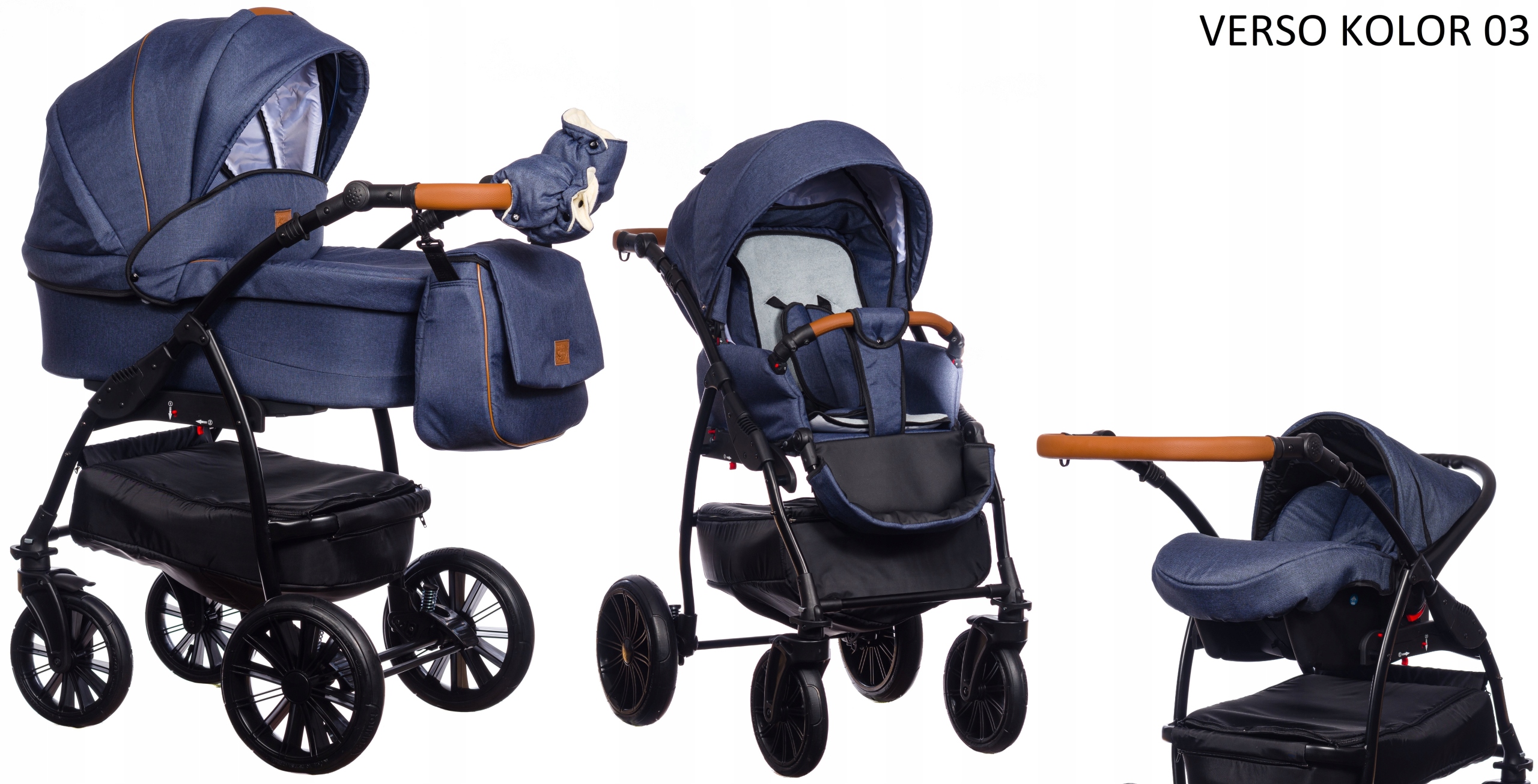 WÓZEK 3w1 GONDOLA + SPACERÓWKA + FOTELIK / Verso Model verso