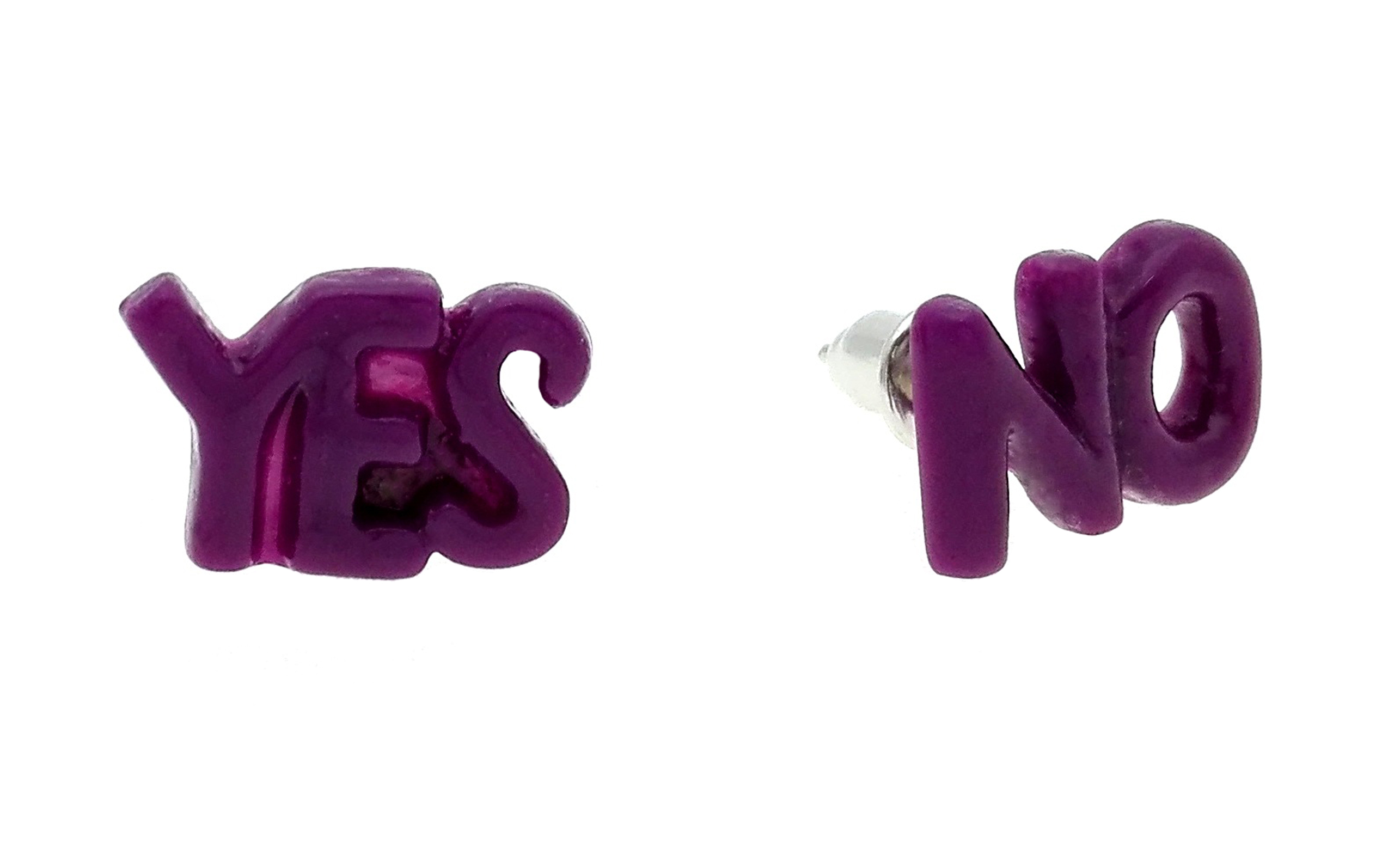 

K119g Kolczyki ''yes No'' Kolor Ciemnofioletowy