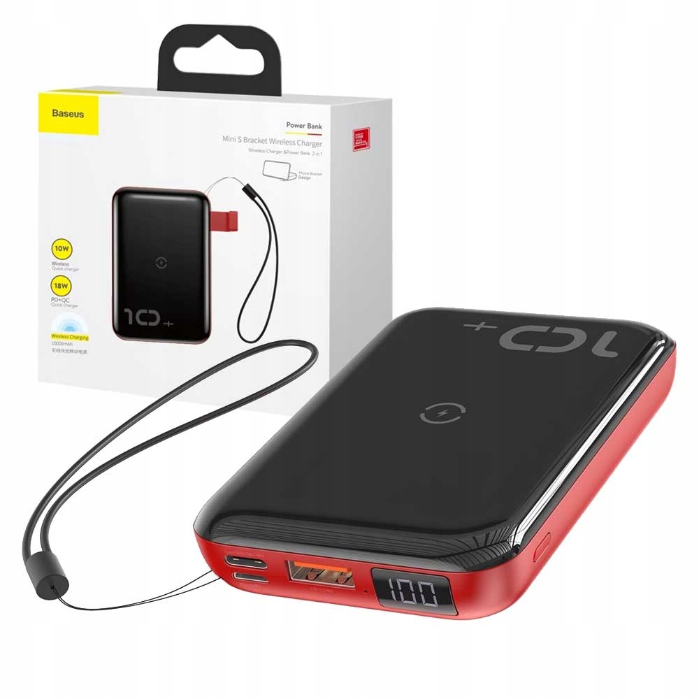 

Baseus Ładowarka Qi QC3.0 Powerbank 10000mAh 18W