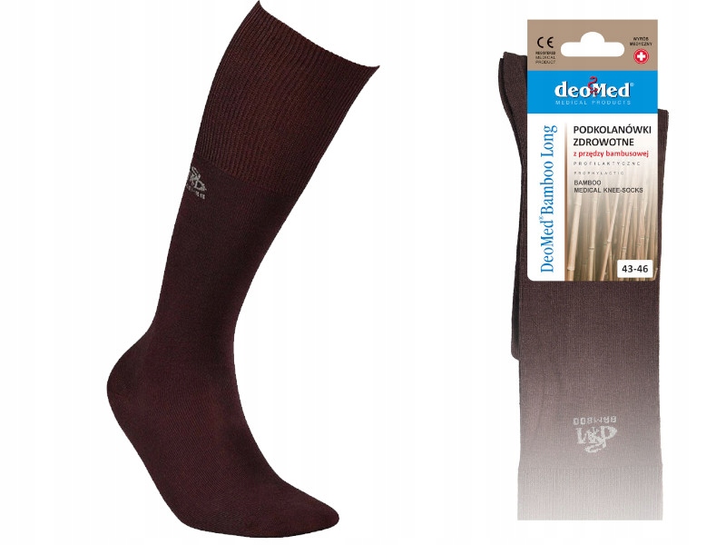 

Skarpetki Long bamboo wizytowe cienkie brąz 43-46