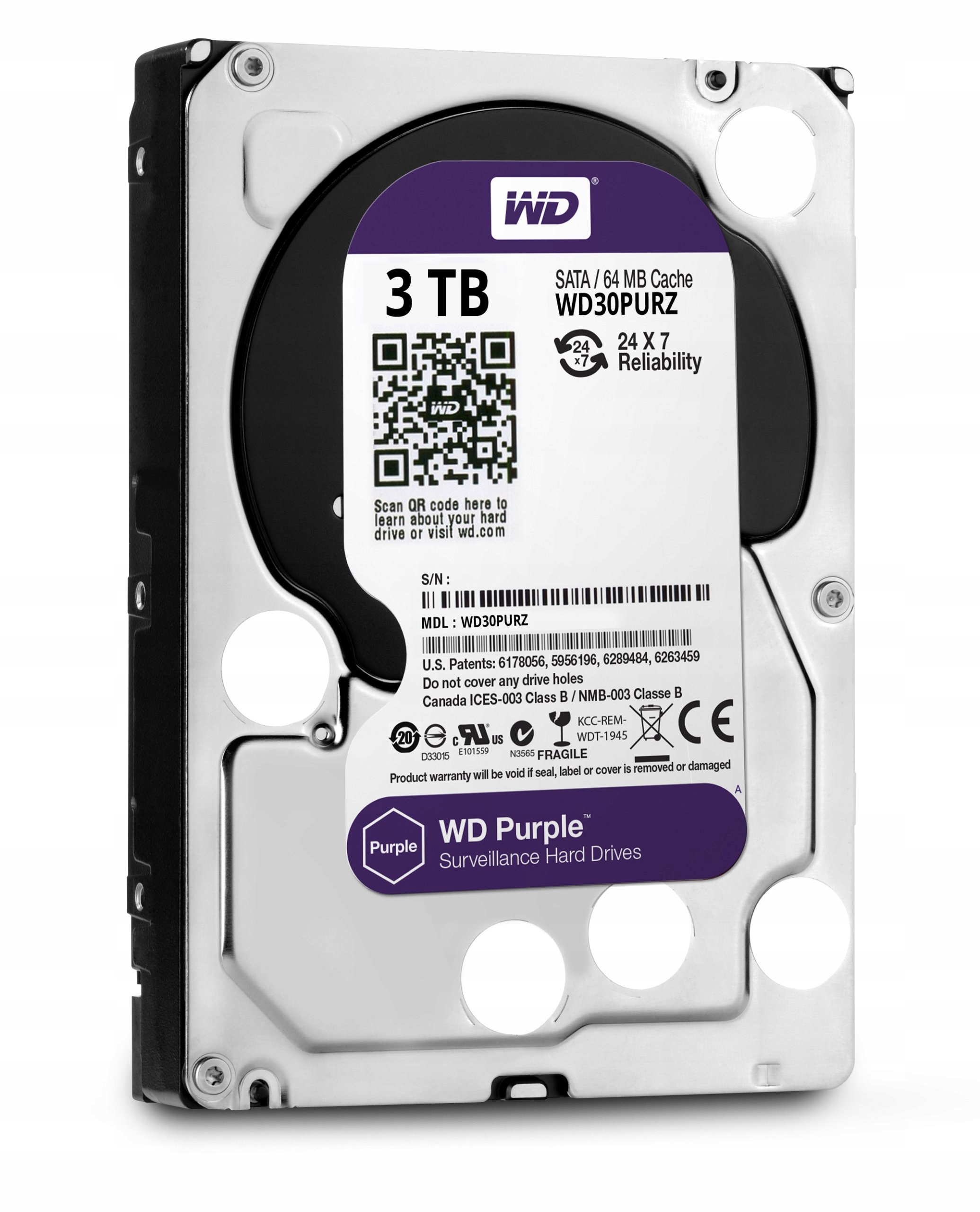 

Dysk Wd 3TB WD30PURZ Sata III 64MB Purple