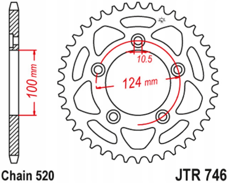 Zadní ozubení JTR746 39-48 Ducati Scrambler 1100