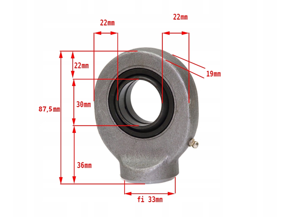 Ucho siłownika wspawywane do tłoczyska 50W-00 GK30 Numer katalogowy części 1365.UCH.SIL
