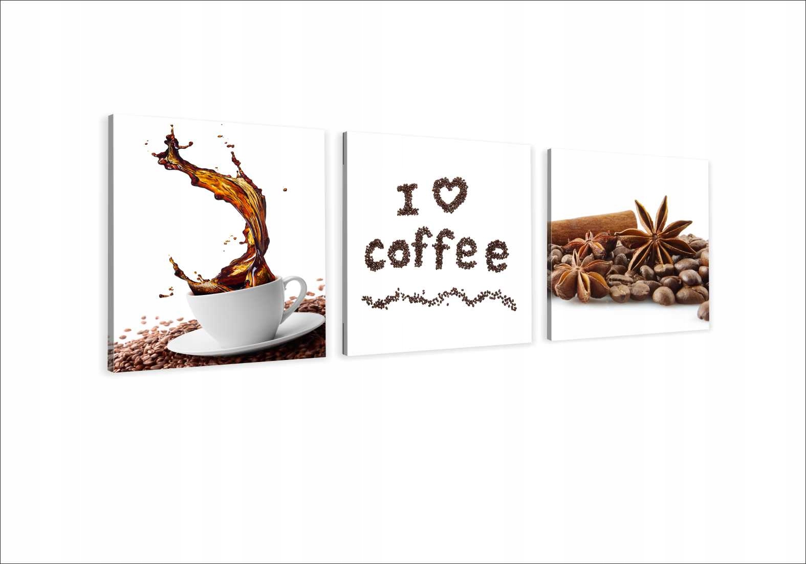 

Obrazy Tryptyk Canvas Na Płótnie Coffe Love Ziarno
