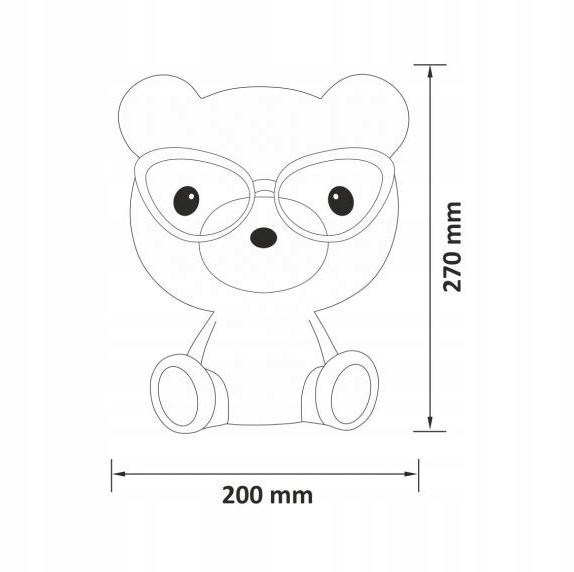 Lampka nocna dziecięca MIŚ różowy LED dla dzieci Rodzaj gwintu zintegrowane źródło LED