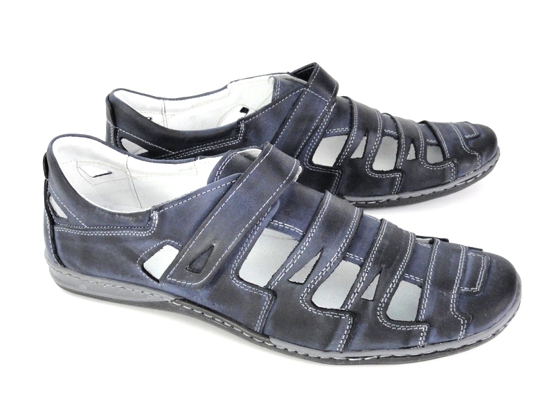 

Sandał Półbut Na Rzepy Skóra Polskie 910 Blue 47