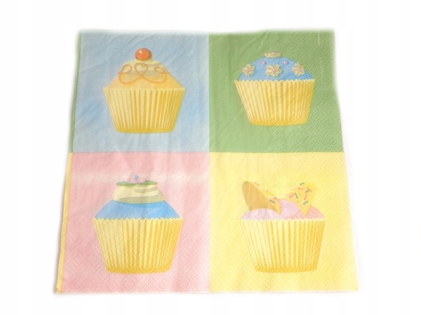 SERWETKI PAPIEROWE URODZINY MUFFIN 33x33 cm 20szt