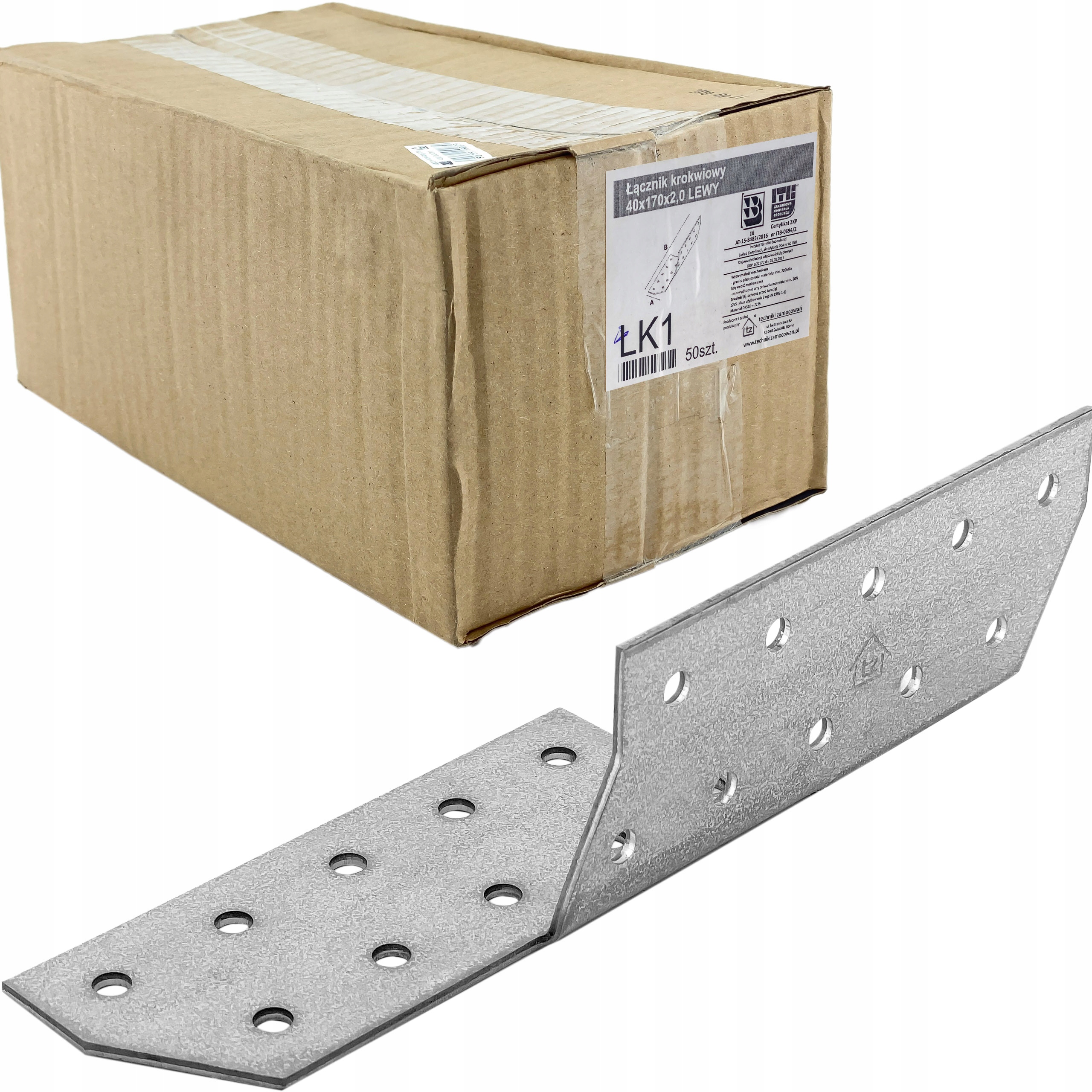 

Łącznik ciesielski Krokwiowy 40x170mm Lewy 50szt.