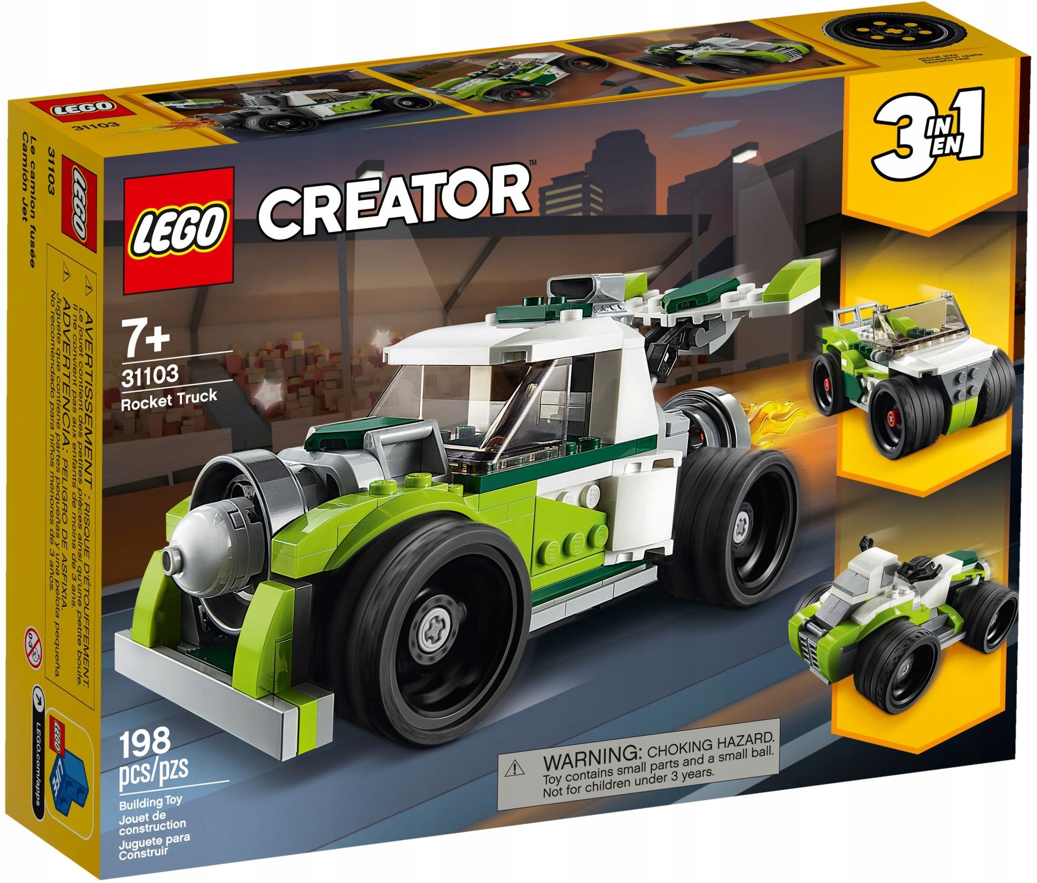 LEGO CREATOR 3W1 31103 RAKETOWY SAMOCHÓD QUAD KŁAD