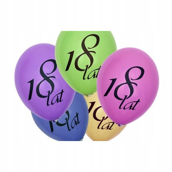 

Balony pastel mix dwustronny napis 18 urodziny