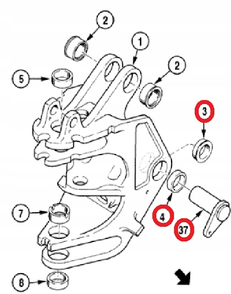 191131A1 D135742 - ШТЫРИ ВТУЛКИ ЗАДНЯЯ БАБКА-BOOM CASE 580SK 590SK UNIMOT