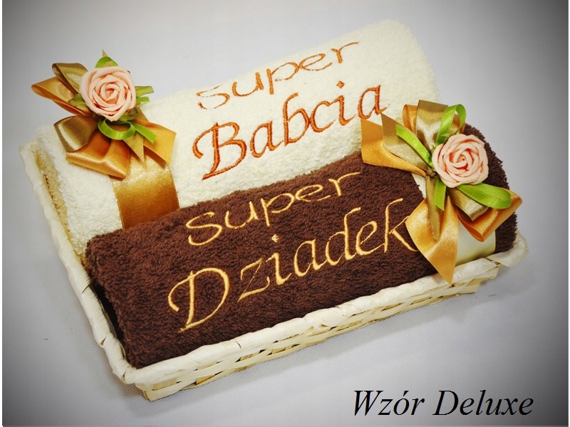 PRAKTYCZNY Prezent dla Babci i Dziadka Ręczniki z Haftem Haftowane Informacje dodatkowe Wykonanie haftu w cenie