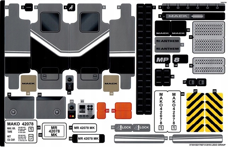 4You Lego Technic 42078 Samolepka Kamion Mack