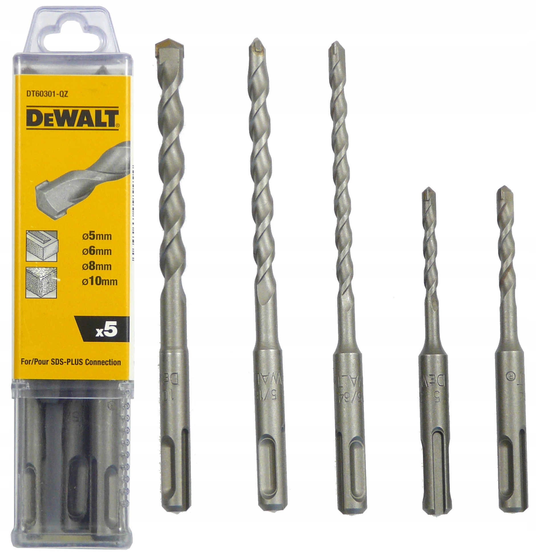 

DeWALT zestaw wierteł do betonu Sds+ DT60301 5szt
