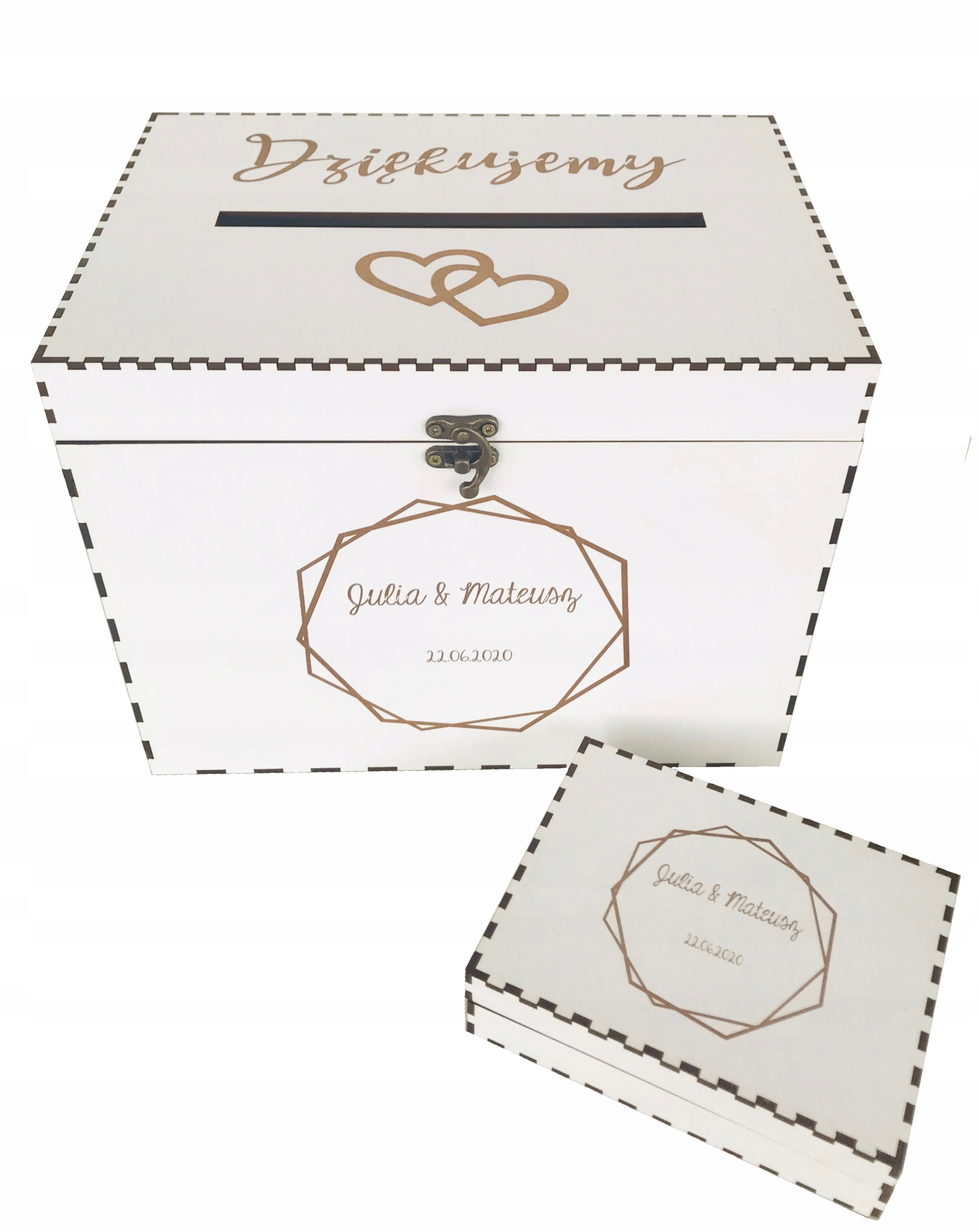 Pudełko Na Koperty i Obrączki Rustykalne KOMPLET