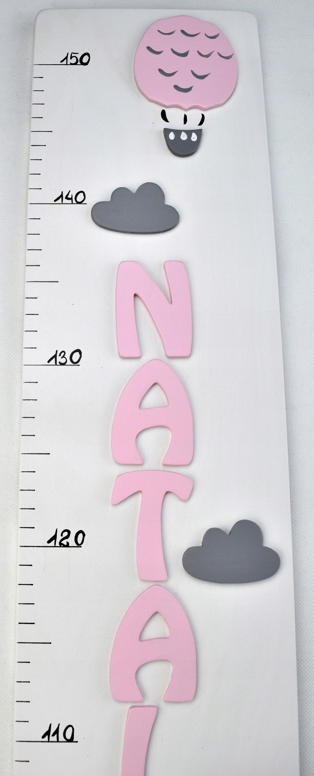 Совок роста воздушные ШАРЫ + ИМЯ РЕБЕНКА пудровый роз