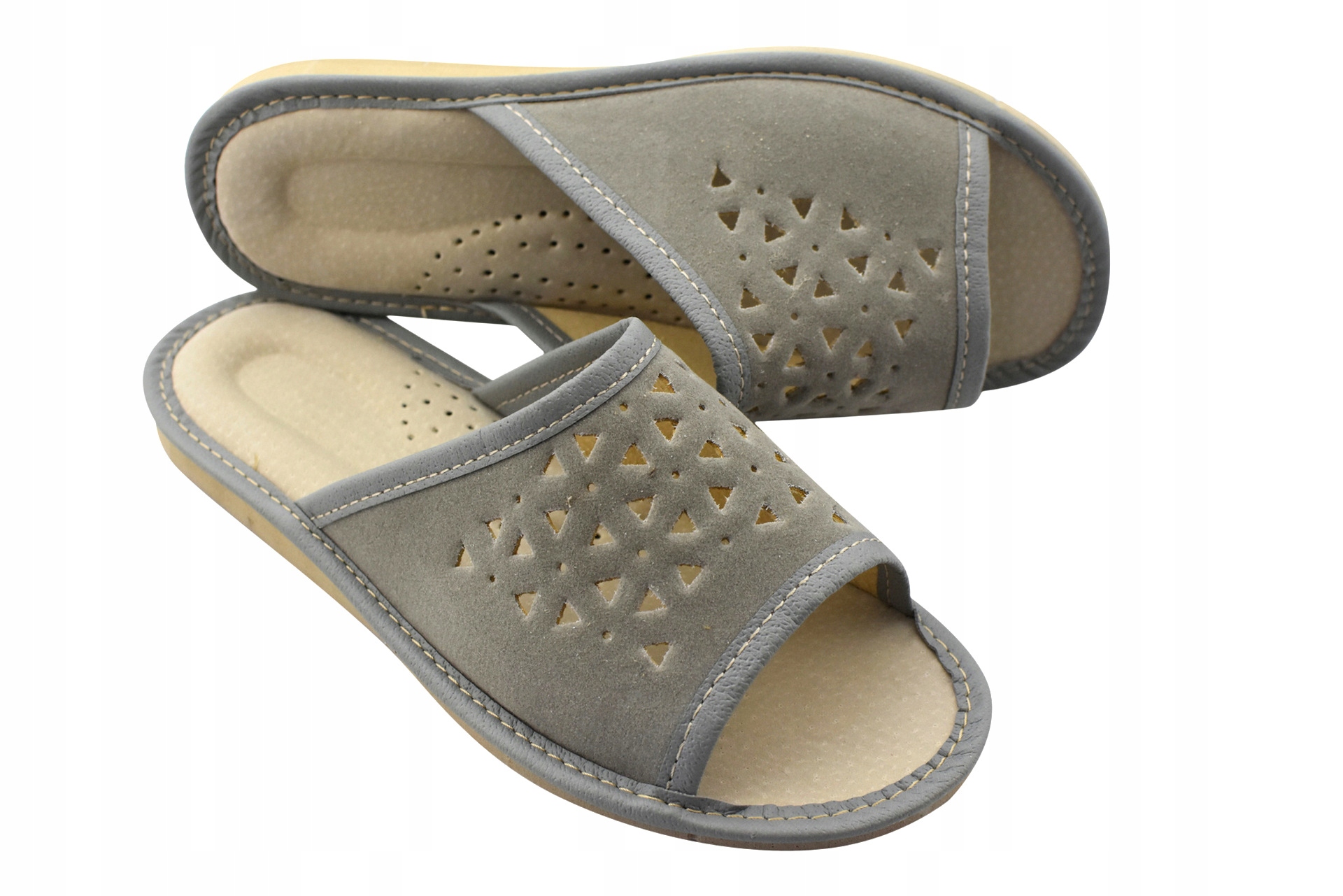 KLAPKI PANTOFLE KAPCIE DAMSKIE SKÓRZANE GÓRALSKIE