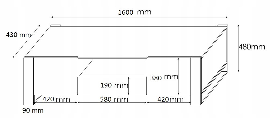 Szafka RTV komoda NUKA 160 cm dąb artisan stojąca Marka Homlando