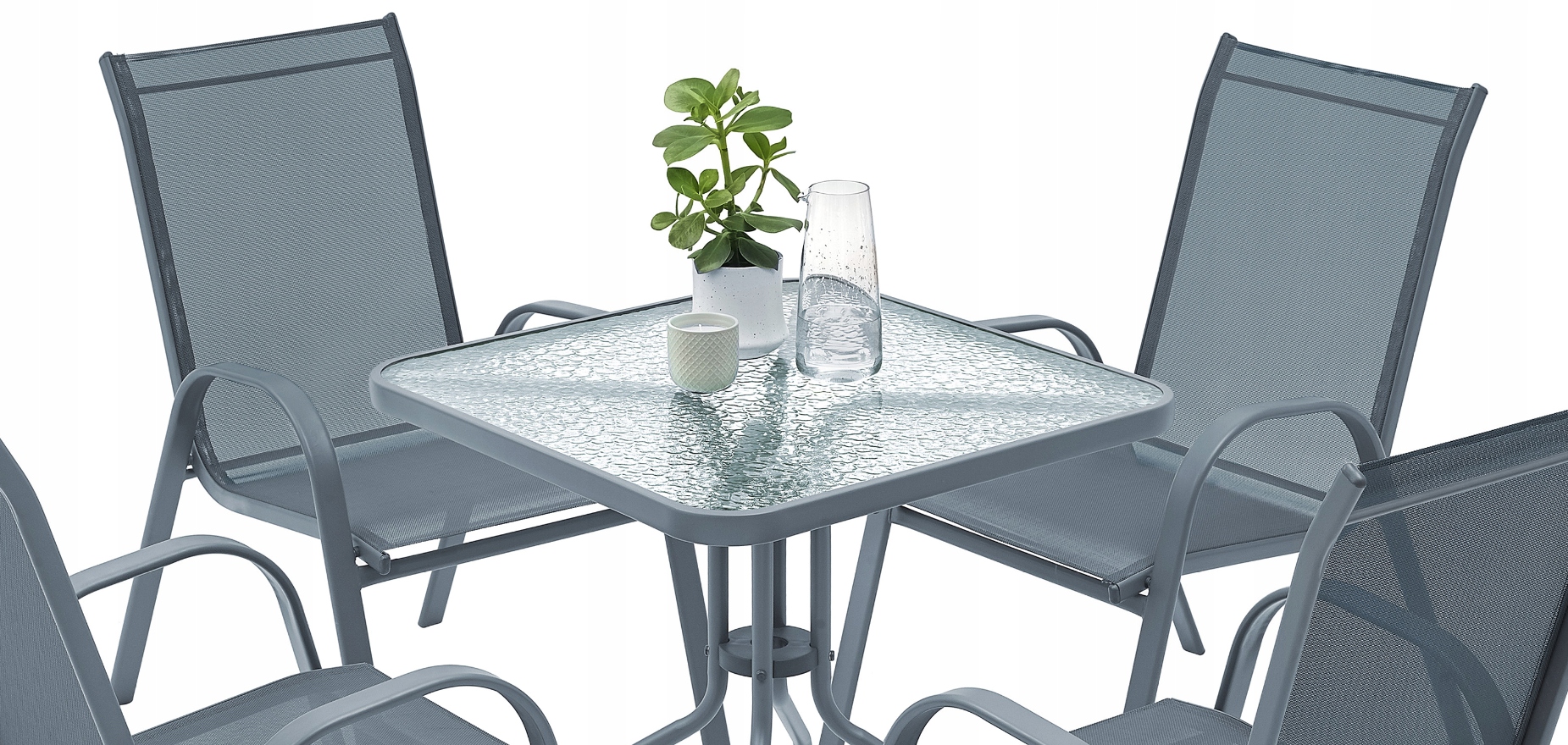 ZESTAW OGRODOWY SZKLANY STÓŁ 4K MEBLE OGRODOWE Producent MAT-COMPANY