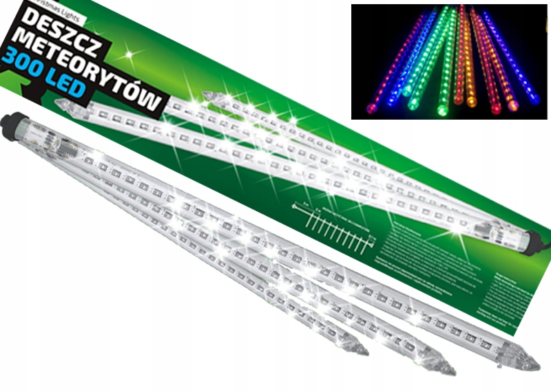 

Sople Meteory Padający Śnieg 420 Led 10x80CM Multi