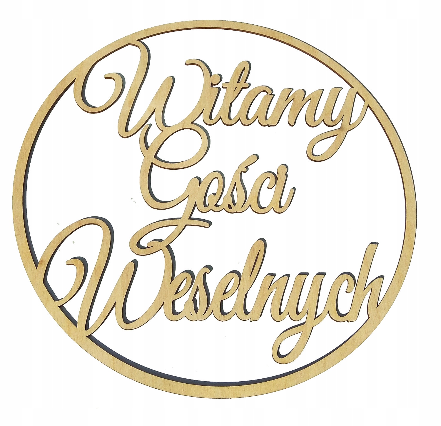 

Tablica okrągła Witamy Gości Weselnych 36cm (1167)