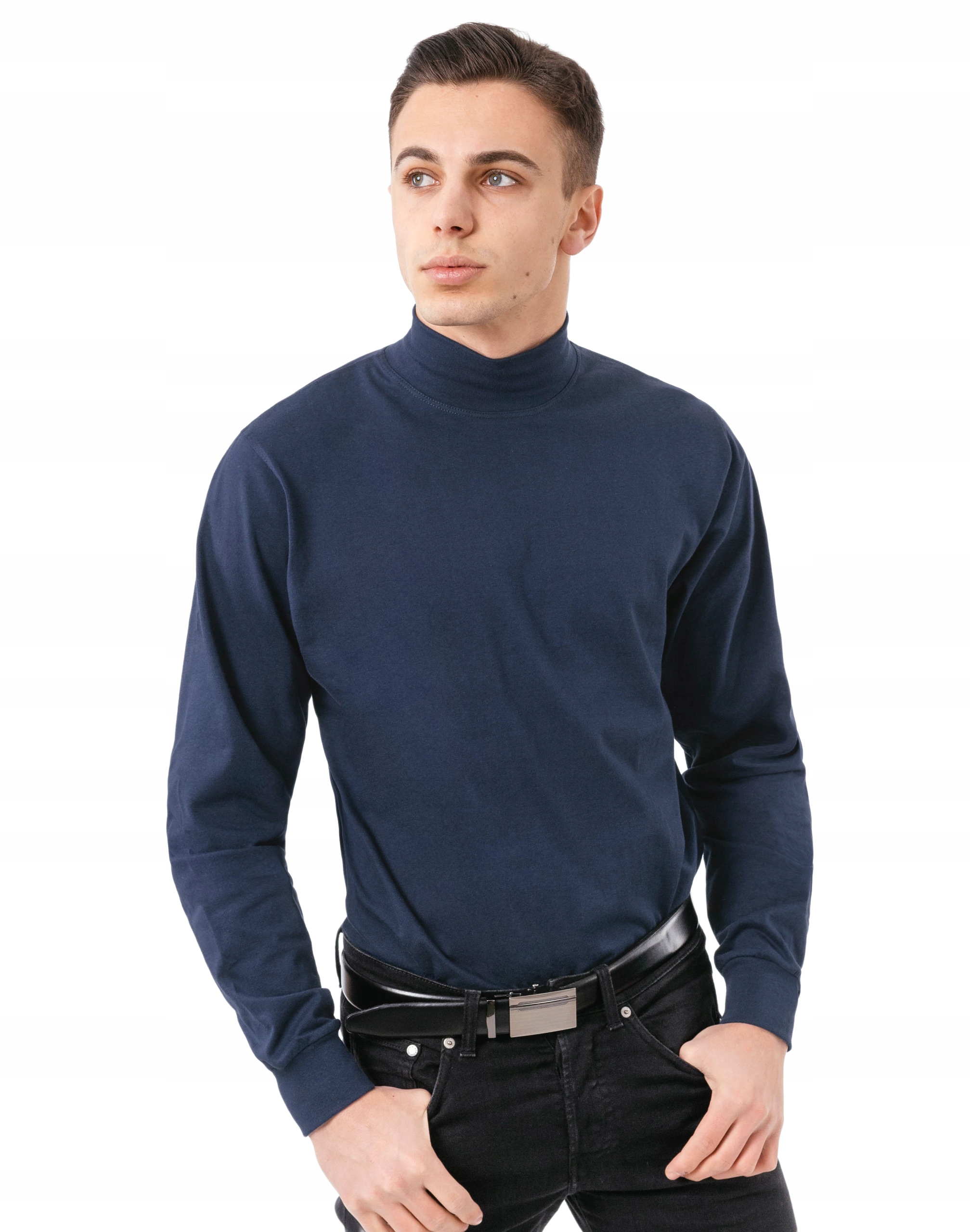 Półgolf męski cienki sweter golf ADAM r XXL granat