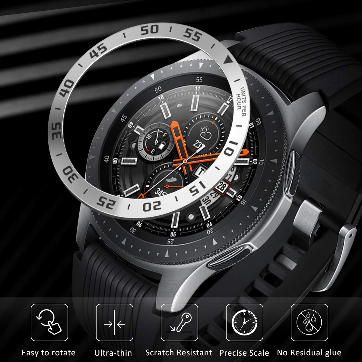 Ring Bezel Samsung Gear S3 SILVER Waga produktu z opakowaniem jednostkowym 0.1 kg
