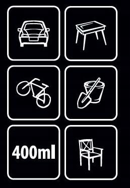 LAKIER W SPRAYU DO PLASTIKU METALU CZARNY MATOWY 9005 MAT maxi color 400ml Pojemność opakowania 400 ml