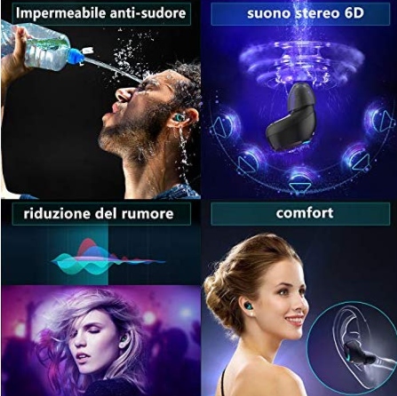 Słuchawki DigiHero T1S PowerBank Bluetooth 5.0 Kolor czarny