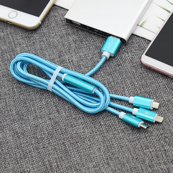 KABEL 3W1 LIGHTNING USB-C MICRO-USB NYLON DŁUGI 3M Marka Inna